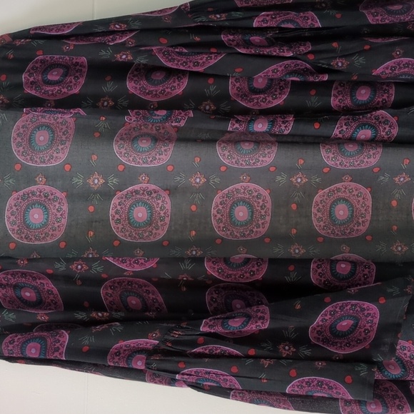 NATURAL LIFE Boho Open Kimono Topper Semisheer Shrug Medallion Pattern Beachy - Picture 2 of 5